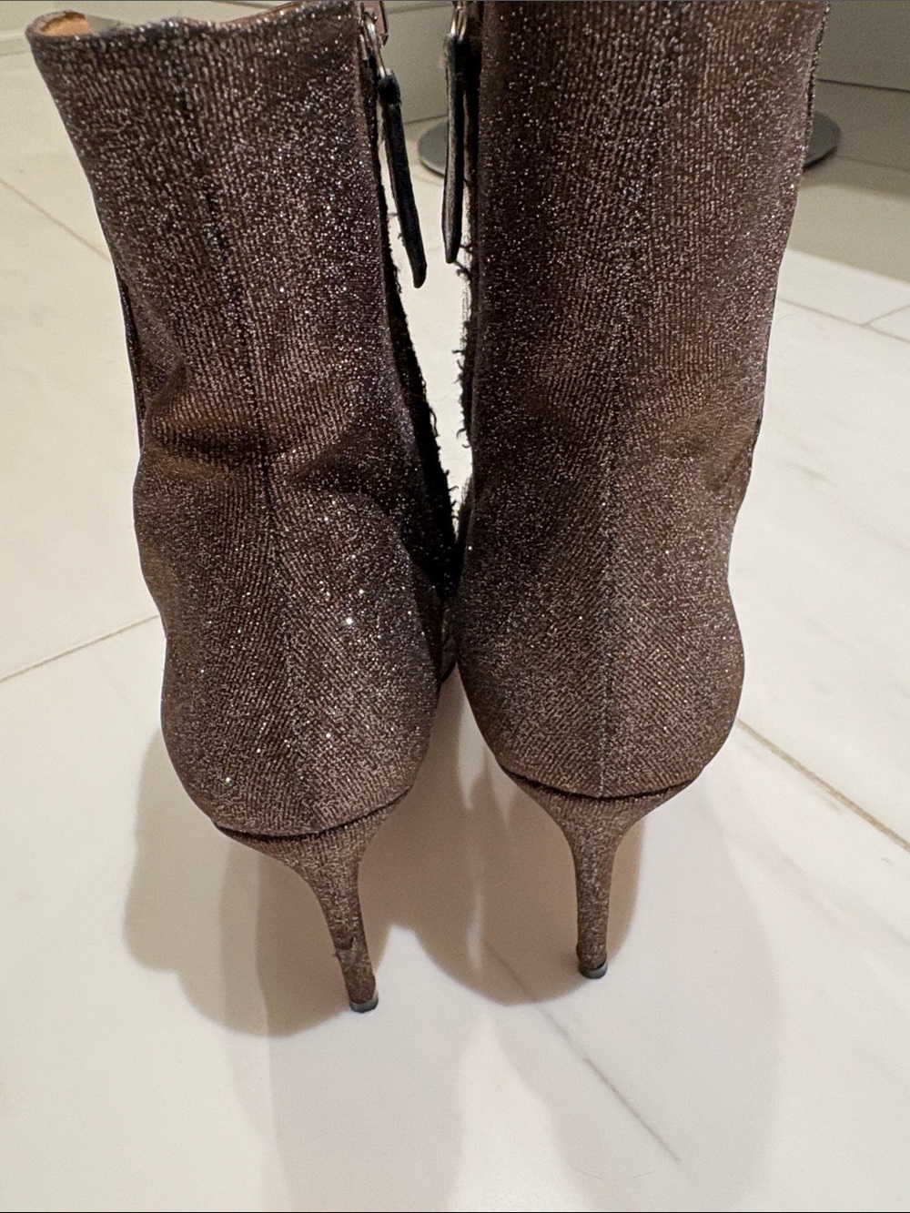 Aquazzura Sparkle Pointed Toe Ankle Boots in Brown - Picture 3 of 4